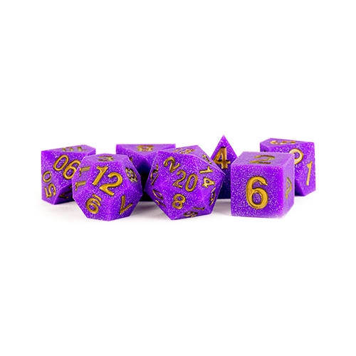 Rubber Regal Ricochet - Polyhedral Silicone 16mm - Rollespils Terning Sæt - Metallic Dice Games